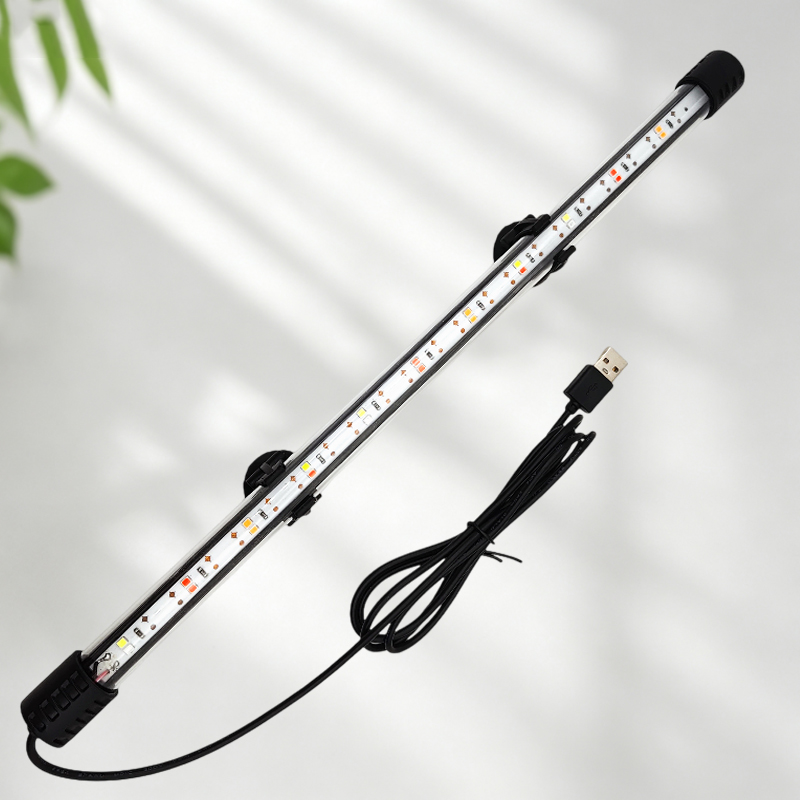 Aquarium Plant Light - 18-58cm USBフルスペクトル水槽用LEDストリップライト 防水水中魚タンクランプ 水生植物育成用照明