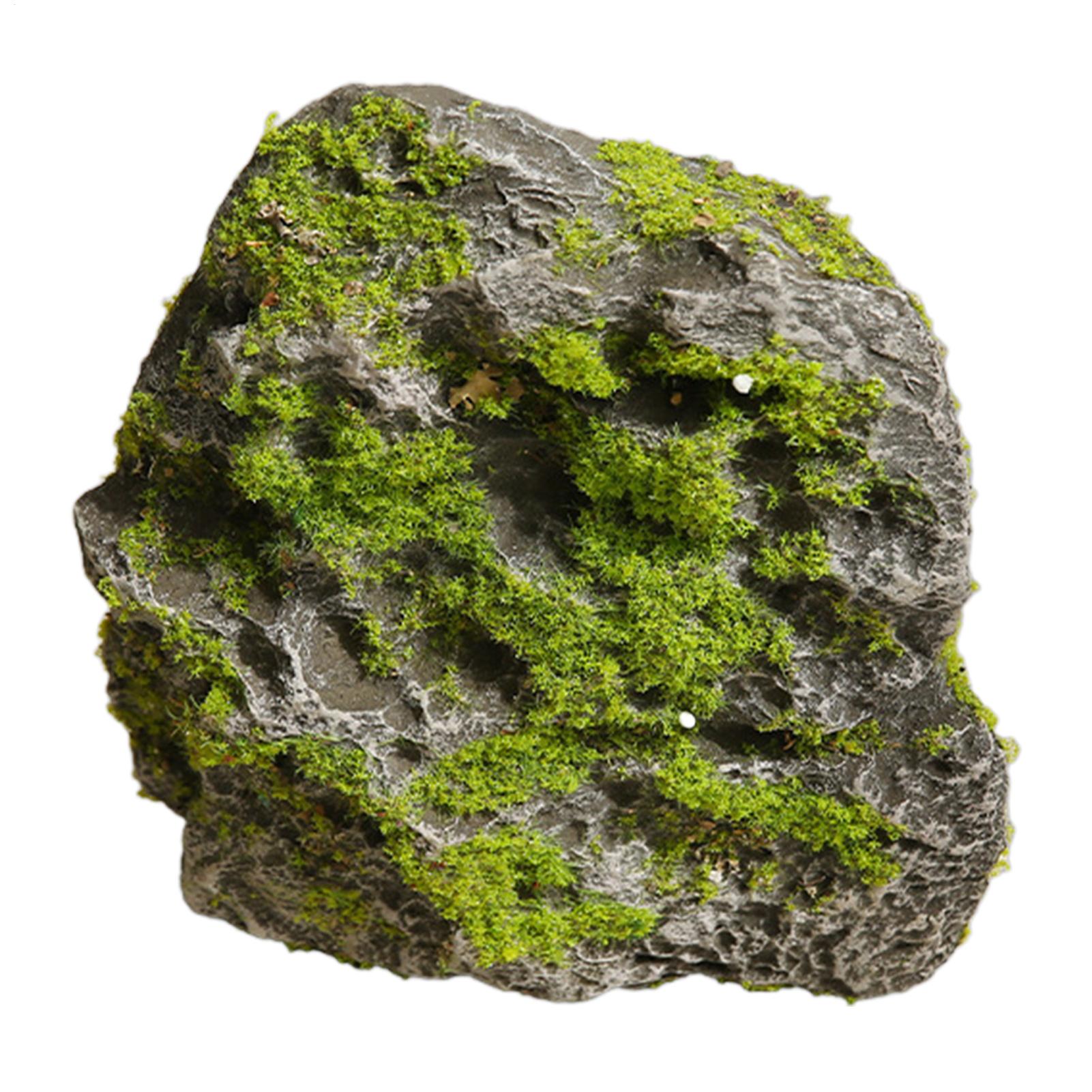 Aquarium Moss - 人工石のリアルなモスストーン装飾、庭、水槽、テラリウム、屋外の庭、池用の偽造景観石