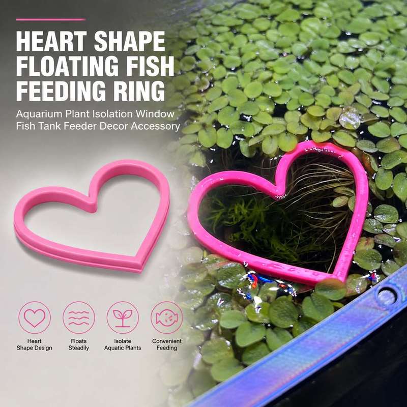 Aquarium Fertilizer - ハート型の浮遊式魚用餌リング 水槽用魚餌供給器 サークルアクセサリー
