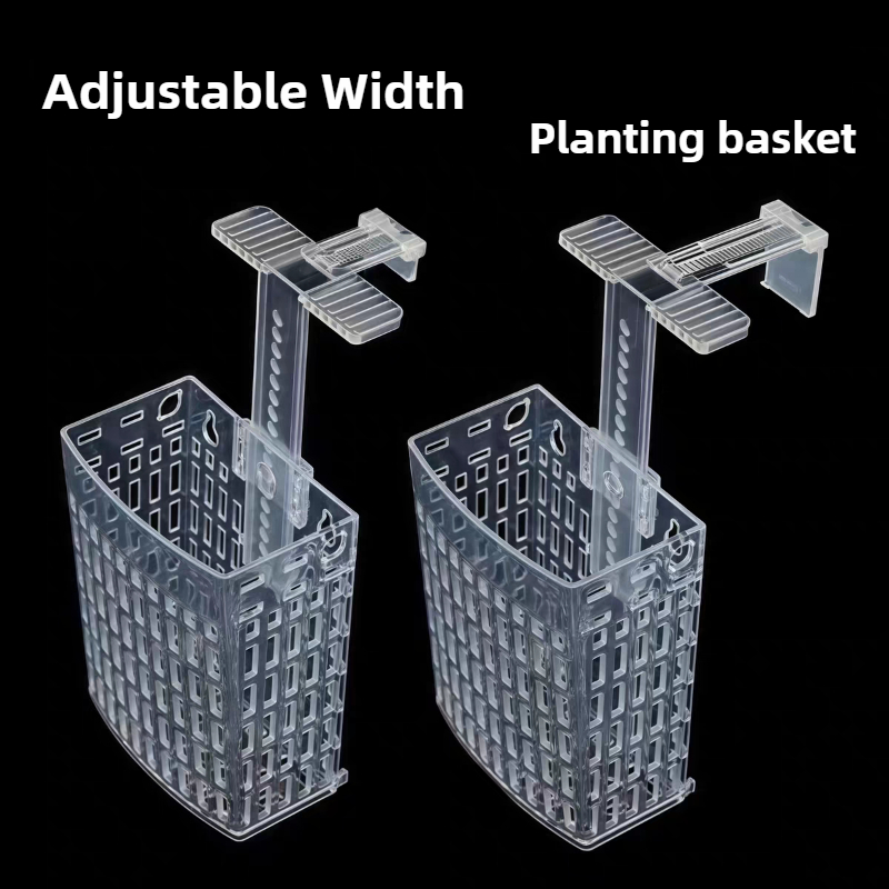 Aquarium Plants Live - 水槽用植物ホルダー 高さ調節可能 リフティングバスケット 魚タンク用吊り下げ装飾ボックス 水草植栽装飾プランター