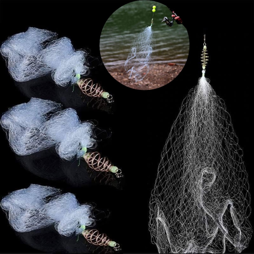 Aquarium Fertilizer - 3個入り 釣りネット トラップ メッシュ 発光ビーズ ネット