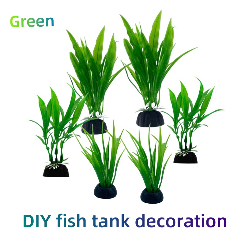 Live Plant Aquarium - 6 個パック水族館の植物、水槽の装飾グリーン人工水槽の装飾家庭用およびオフィス水族館