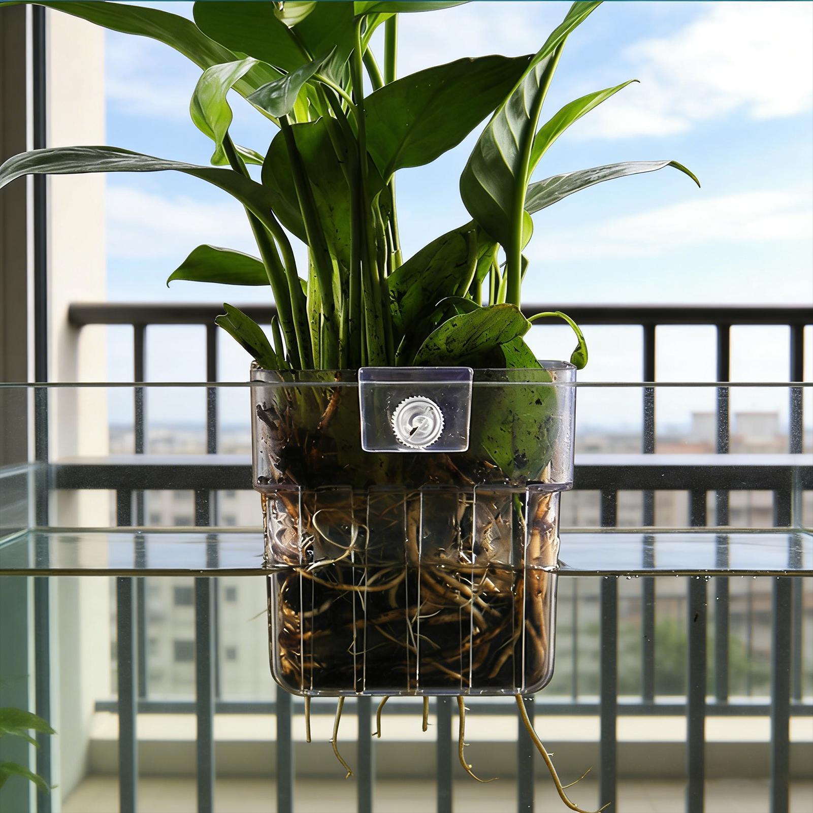 透明な吊り下げ式水槽用植物ホルダーポット、水槽水耕栽培システ - Plant Aquarium Pot のレビューと価格