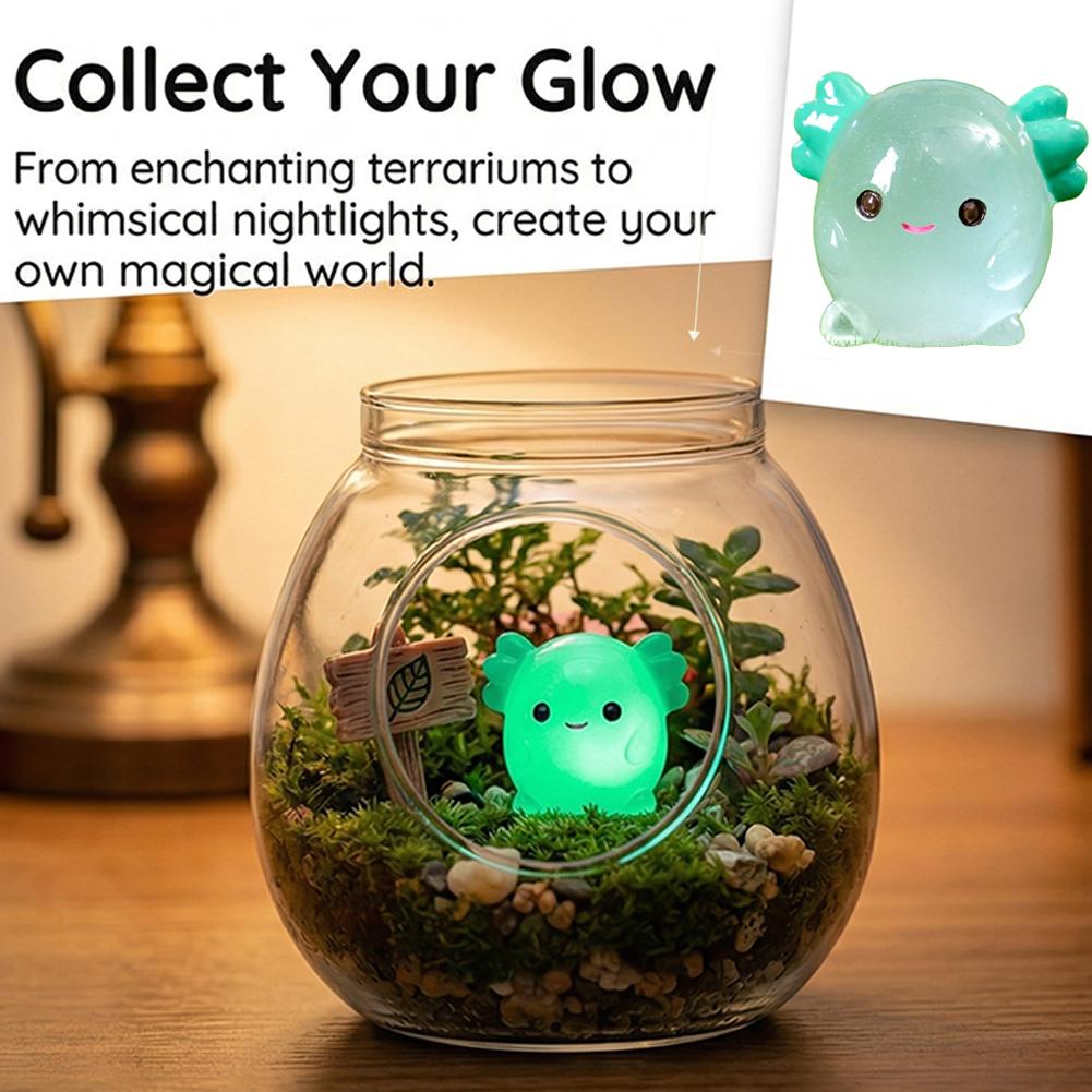光るアホロートルミニチュア、暗闇で光る動物フィギュア、モスマ - Aquarium Moss のレビューと価格