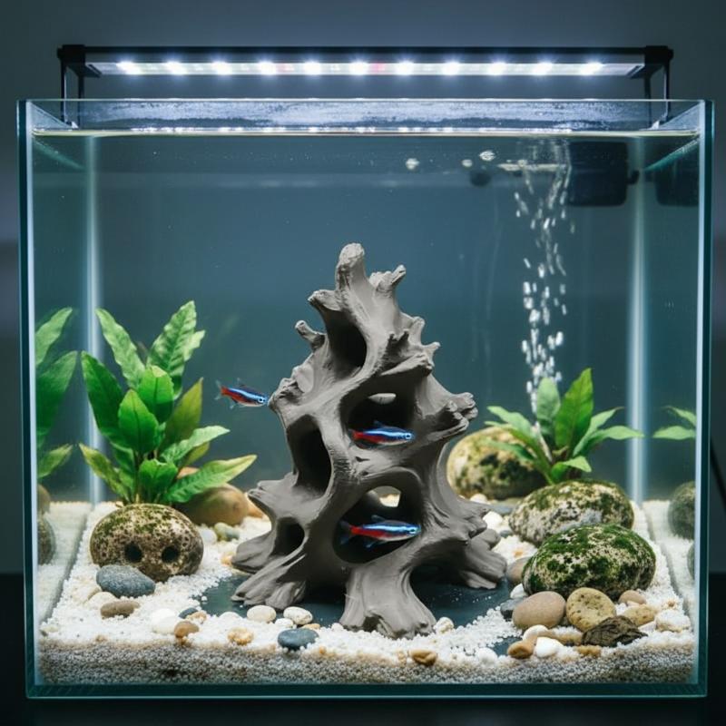 隠れた多孔質流木魚の洞窟水槽装飾品、エコフレンドリー、エビや - Aquarium Driftwood のレビューと価格
