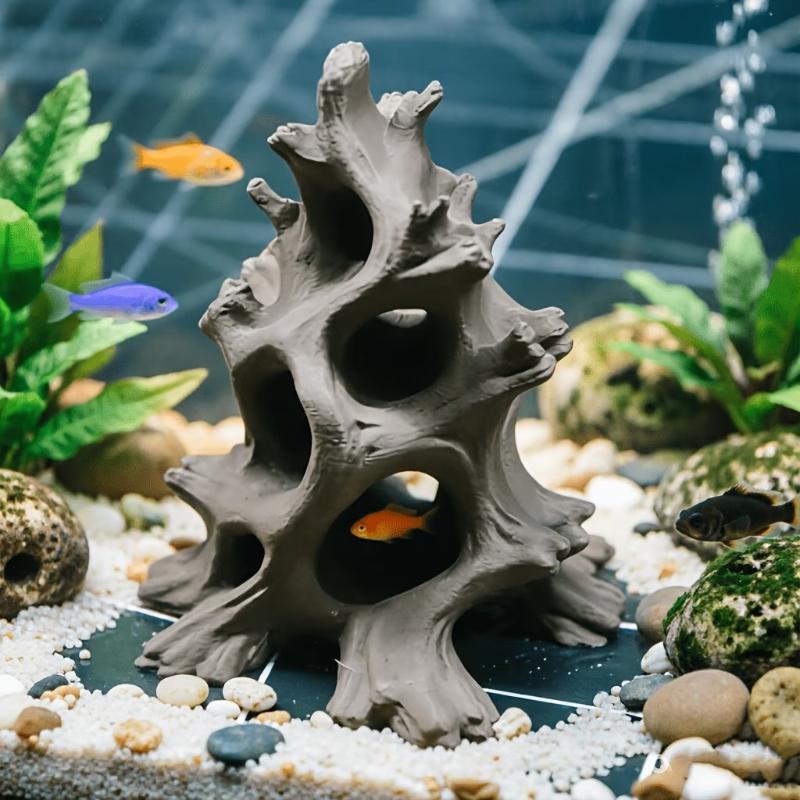 隠れた多孔質流木魚の洞窟水槽装飾品、エコフレンドリー、エビや - Aquarium Driftwood のレビューと価格