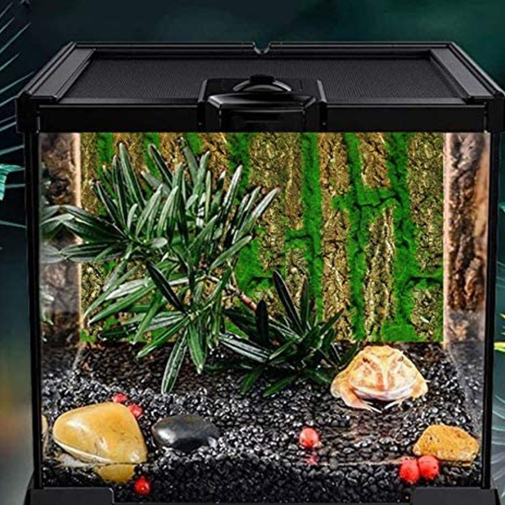 3D水槽背景ボード、木の皮と苔の模様を再現した装飾用。水槽、 - Aquarium Moss のレビューと価格
